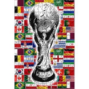 Puzzle Taça Copa Do Mundo Colorida Em Mdf De 300 Peças