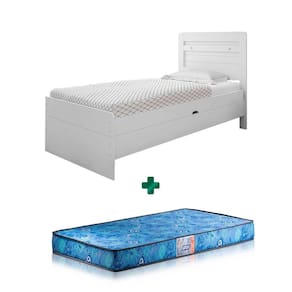 Cama Baú Solteiro Larissa Branco Framar Com Colchão Gazin