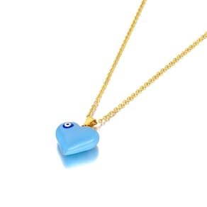 Colar Feminino Santorini Pingente Coração Olho Grego Gold