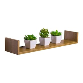 Prateleira U 100 x 15cm Freijó Suporte Invisível
