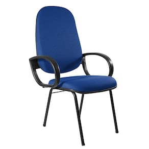 Cadeira Coletiva Base Palito com Braço Orelha Metal Wood Design Azul