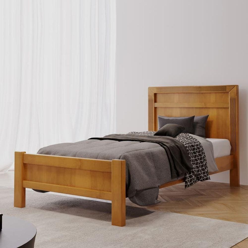 Cama Solteiro Madeira Maciça - Esmeralda - Josandro Móveis
