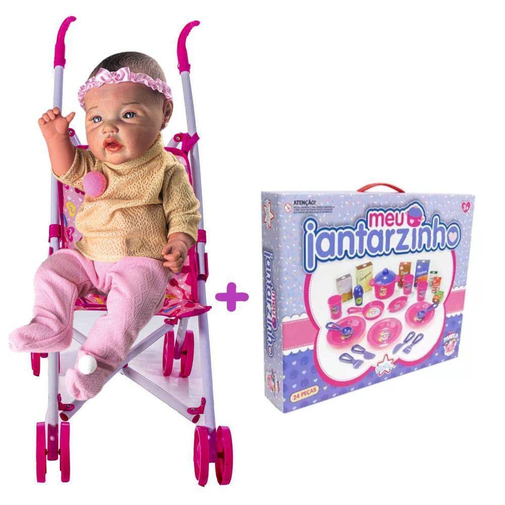 Kit Bebê Reborn Gêmeos Casal 52cm 100% Silicone Acessórios