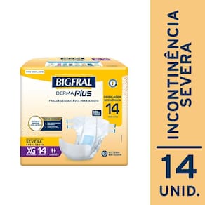 Fralda Geriátrica Bigfral Derma Plus XG com 14un Embalagem Econômica