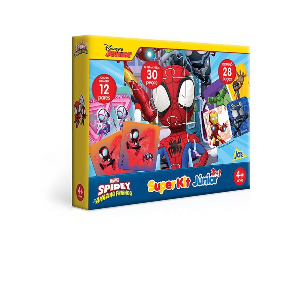 Kit 3 Jogos Homem Aranha Marvel Jogo Da Memória Quebracabeça