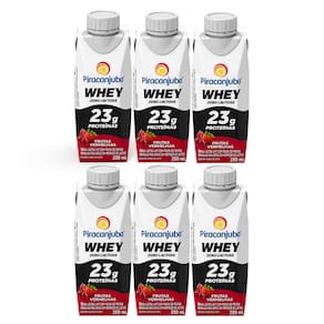 Kit 6 Bebida Láctea Piracanjuba Whey Zero Lactose Frutas Vermelhas 250ml
