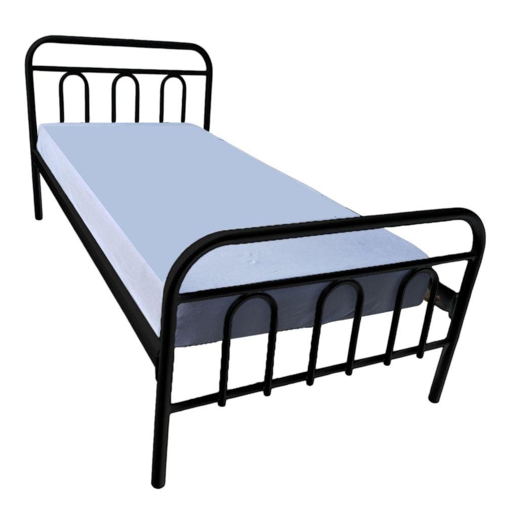 Cama Solteiro de Ferro Preta Marcheli 023