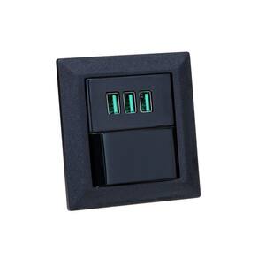 Espelho de Tomada Duplo Chanfrado 1 Interruptor 3Usb 5.2A Pr