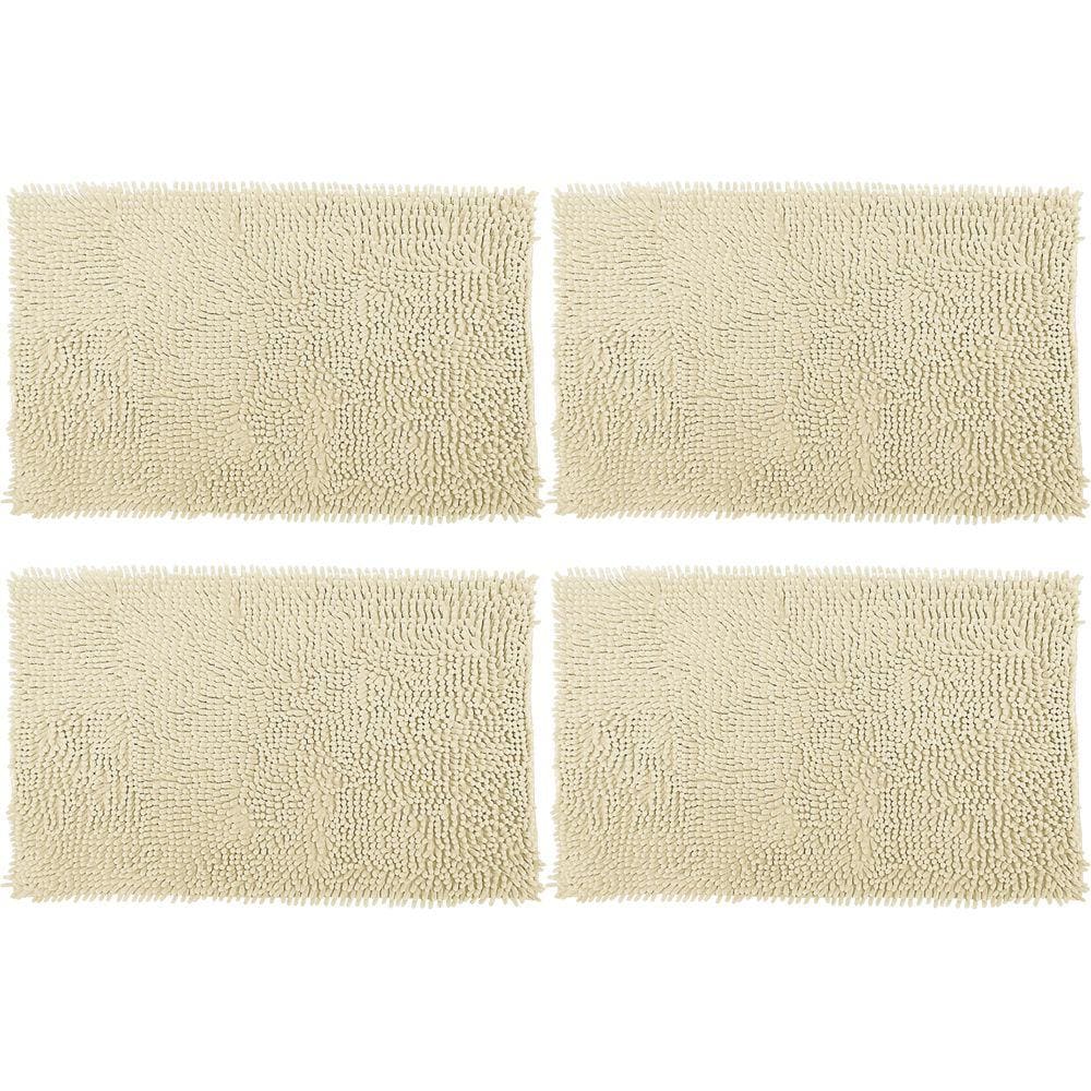 Tapete Banheiro Bolinha 58 X 38cm 4 Unidades Marfim