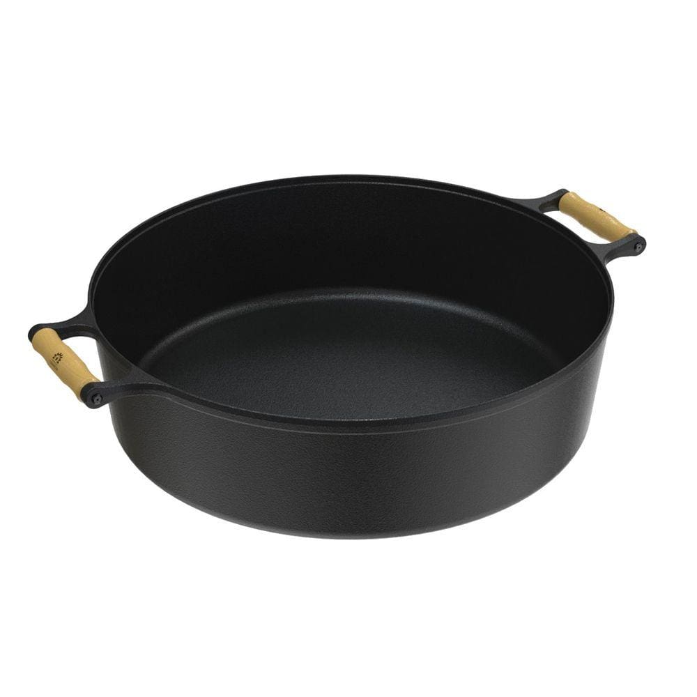 Panela Caçarola Ferro Fundido Alça Madeira sem Tampa 25L N50