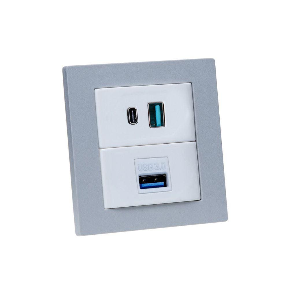 Espelho Duplo Reto 2 USB 9.0A 1 USB Dados