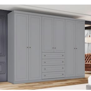 Guarda Roupa Henn Americano 6 Portas 4 Gavetas D205-05