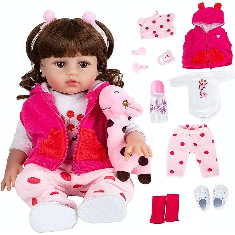 Boneca Bebe Reborn Silicone Girafinha