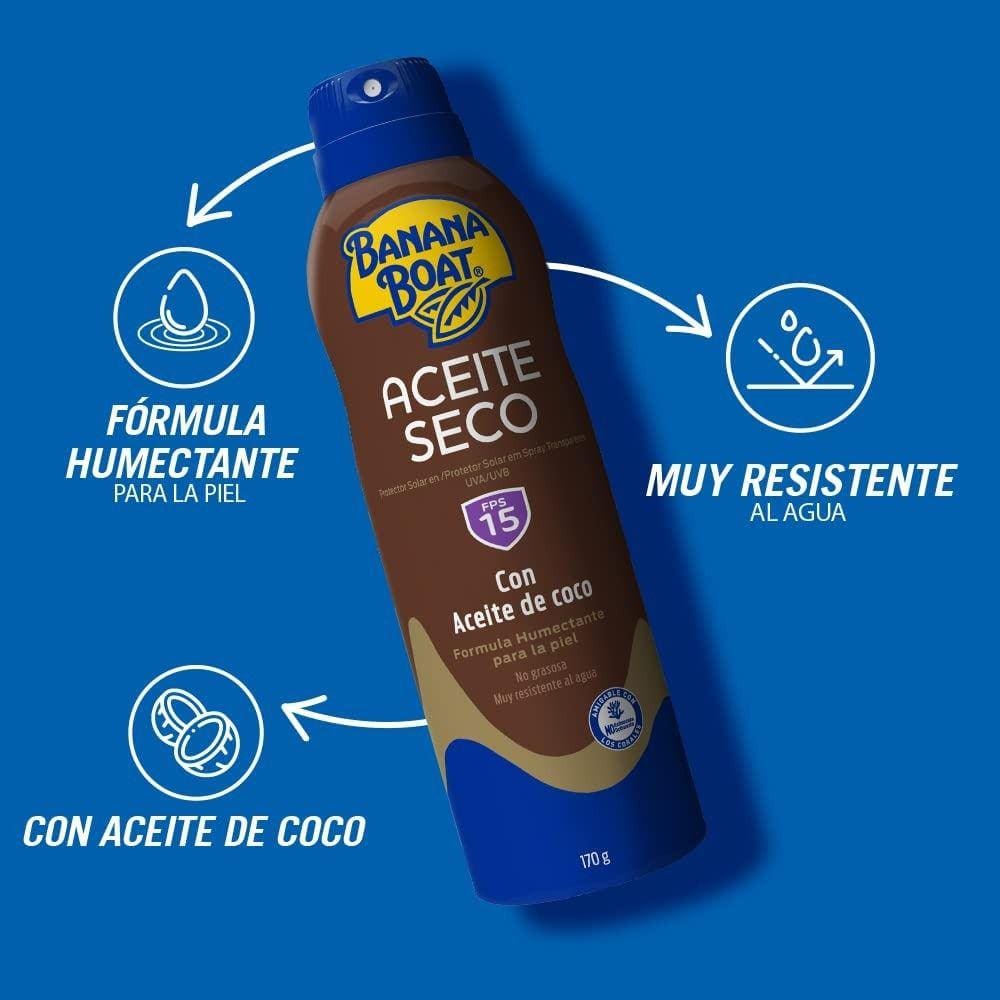 Bronzeador Banana Boat Spray Aceite Seco Fps15 170g