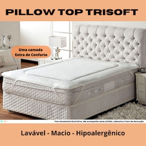Pillow Top Queen Trisoft 160x200x04 - Protetor de Colchão - Macio - Lavável - Hipoalérgenico