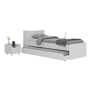 Conjunto Quarto Bicama com Baú e Mesa de Cabeceira com Rodízios Multimóveis MP4121