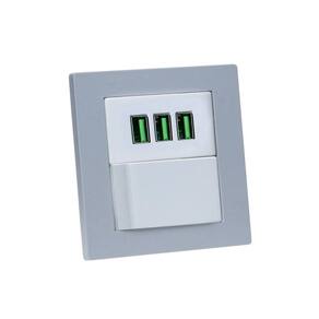 Espelho Duplo Reto 3 USB 5.2A 1 Interruptor