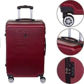 Mala De Viagem Média Com Rodas 360 Travel One To Fly Vinho