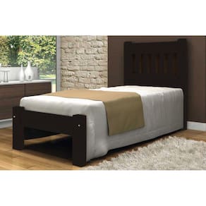 Cama de Solteiro Pérola de Madeira Maciça Angelim Pedra/Tauari