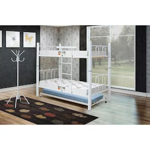 Beliche com Cama Auxiliar de Ferro Branca Marcheli