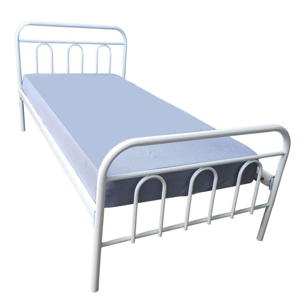 Cama Solteiro de Ferro Branca Marcheli 023