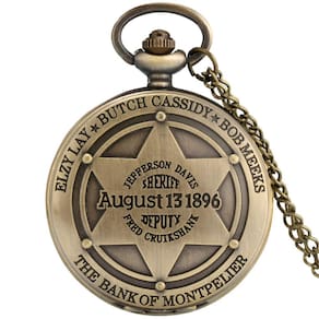Relógio De Bolso Velho Oeste Corrente Antigo Vintage Bronze