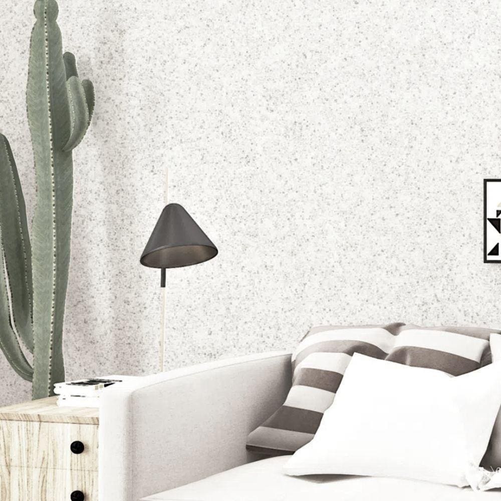 Papel De Parede Concreto Branco E Cinza - 10m X 0.53m