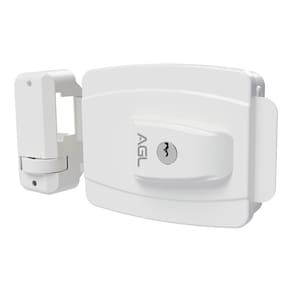Fechadura AL100 ajustável interna furaç conv 12V branca AGL