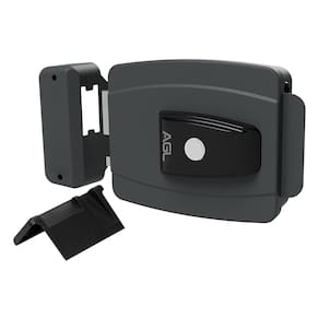 Fechadura mini AGL 42mm chave simp 12v externa botão cinza