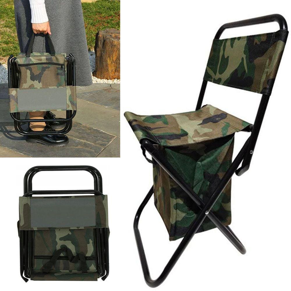 Cadeira Bolsa 2 Em 1 Banquinho Dobravel Pescaria Camping Praia Acampamento Ar Livre Fila Descanso Portatil