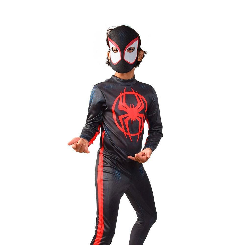 Fantasia Macacão Homem Aranha Miles Morales Longo Máscara