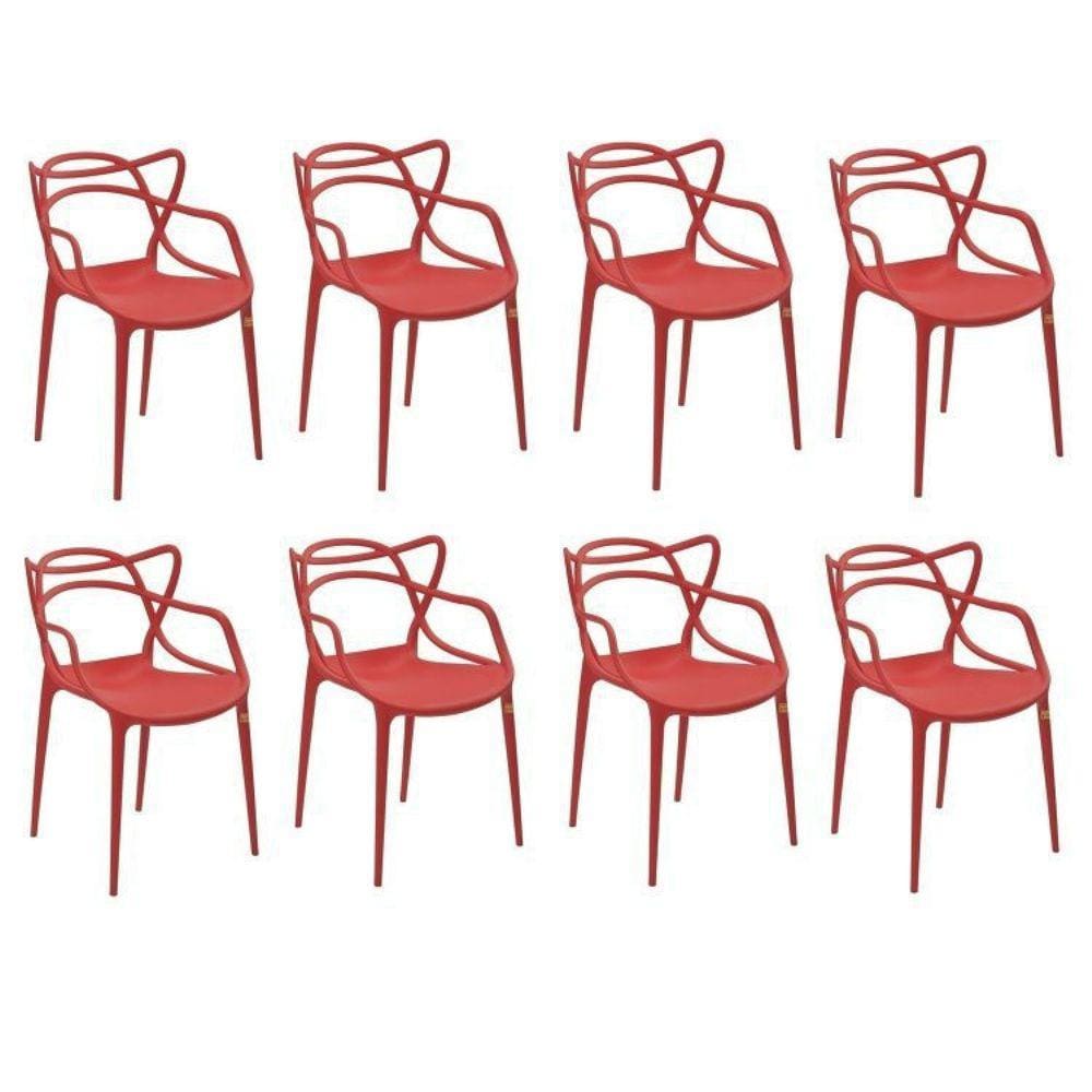 Conjunto 8 Cadeiras Allegra Vermelho