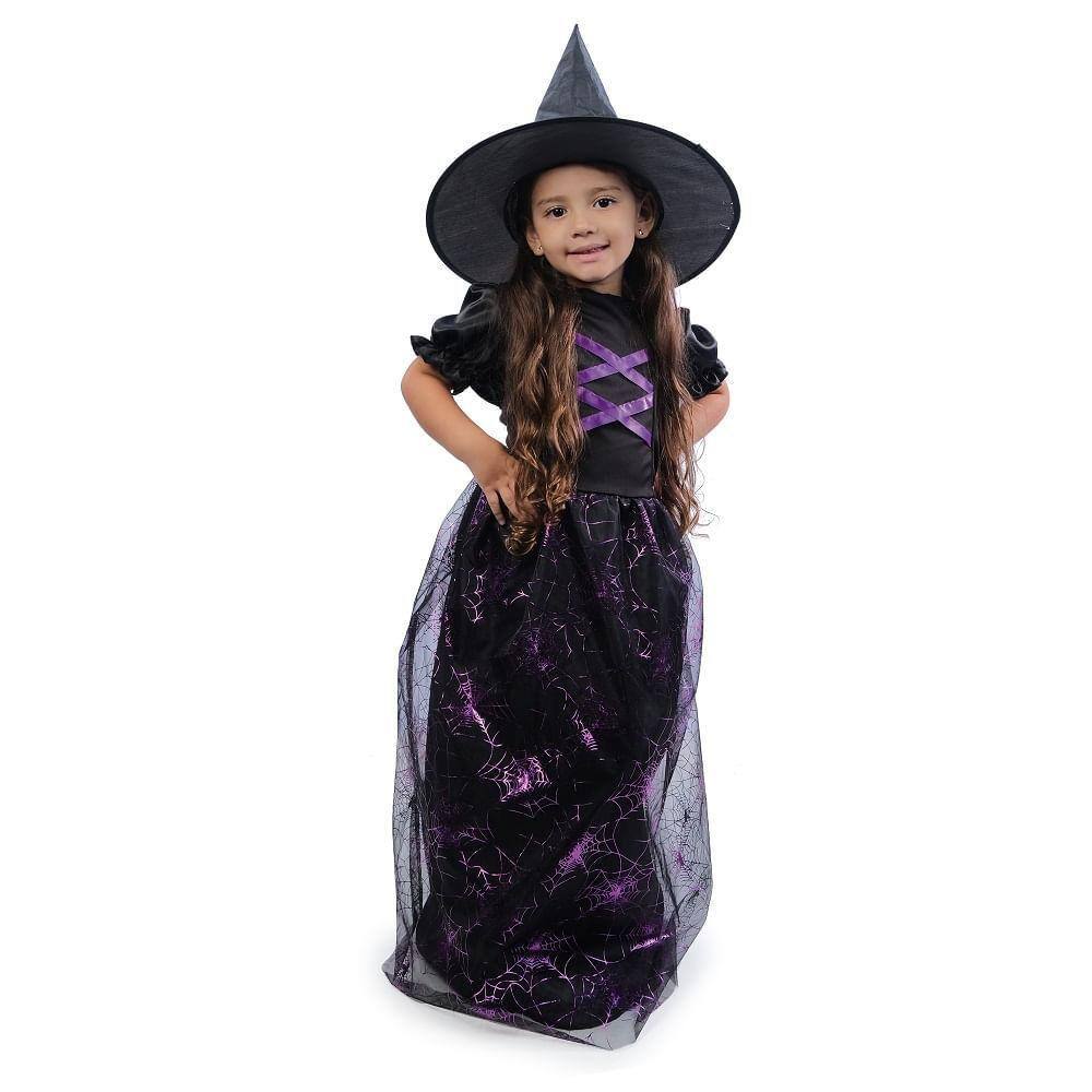 Bruxinhald08w0schog fantasia halloween infantil feminina improvisada