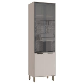 Paneleiro Cristaleira 70cm 4 Portas com Vidro Reflecta Stylo Luciane Móveis