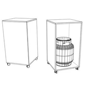 Aparador Mesa P Cozinha Porta Filtro Esconde Botijão De Gás