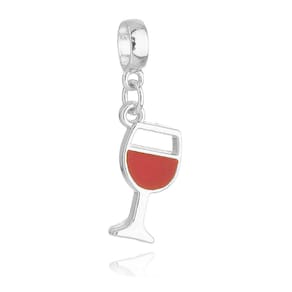 Pingente Berloque Taça de Vinho Pandora Banhado a Prata 925 - Premium
