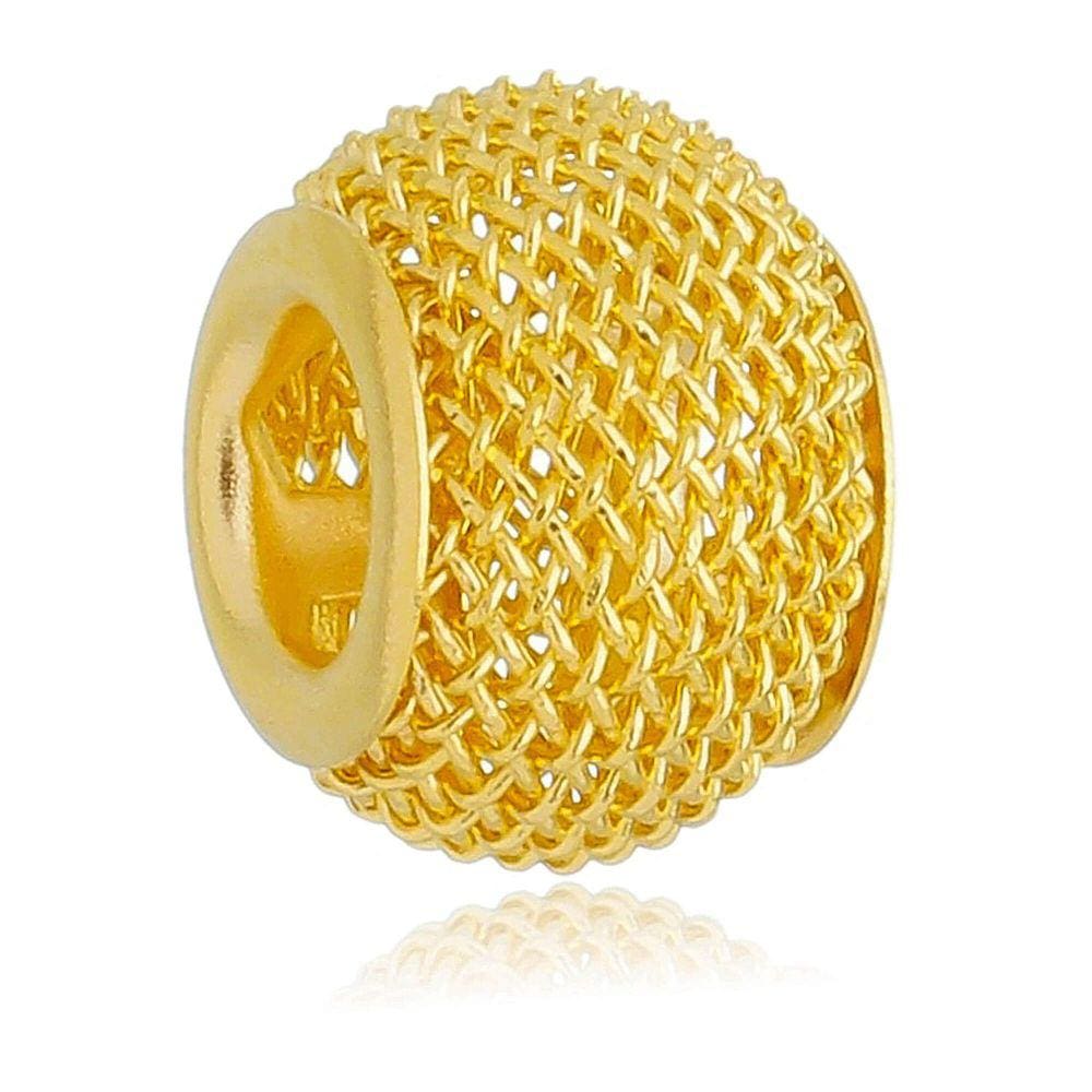 Berloque Separador Murano Telinha Pandora Banhado a Ouro 18k - Premium