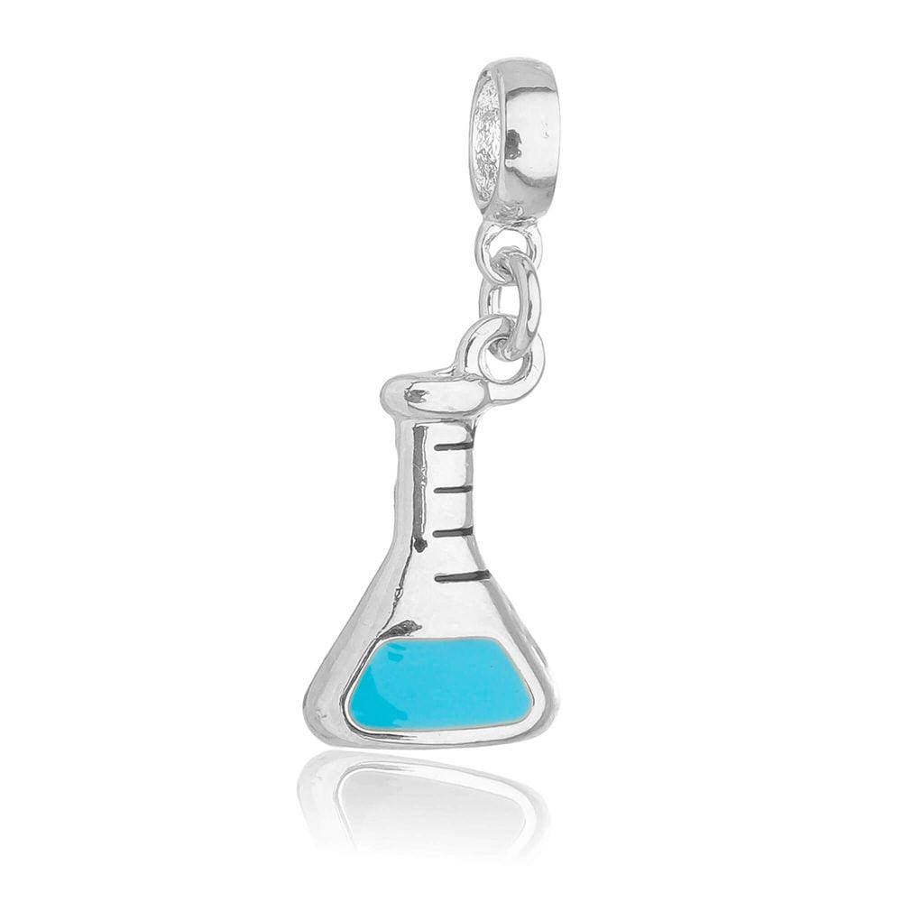 Pingente Berloque Erlenmeyer Química Pandora Banhado a Prata 925 - Premium