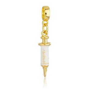 Pingente Berloque Seringa Pandora Banhado a Ouro 18k - Premium