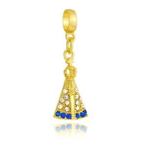Pingente Berloque Nossa Senhora Aparecida Pandora Banhado a Ouro 18k - Premium