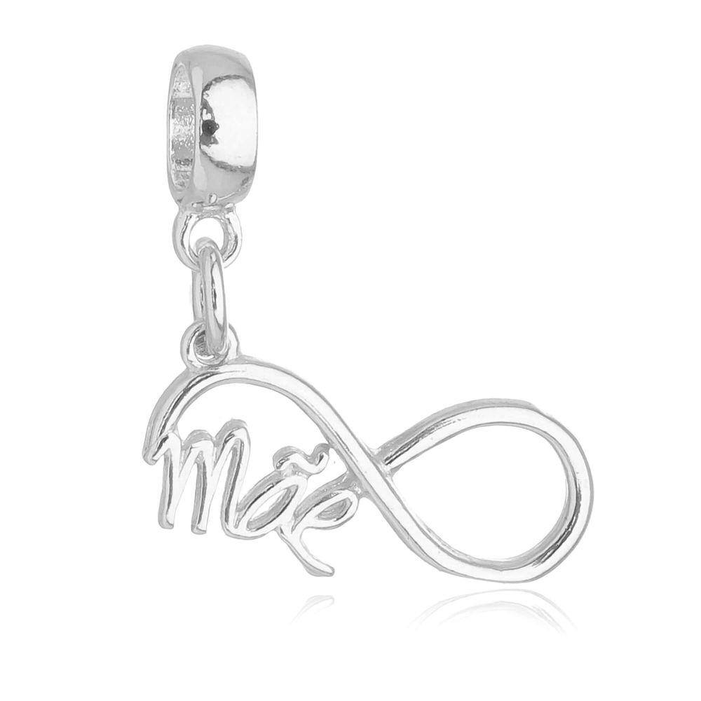 Pingente Berloque Símbolo Infinito Mãe Pandora Banhado a Prata 925 - Premium