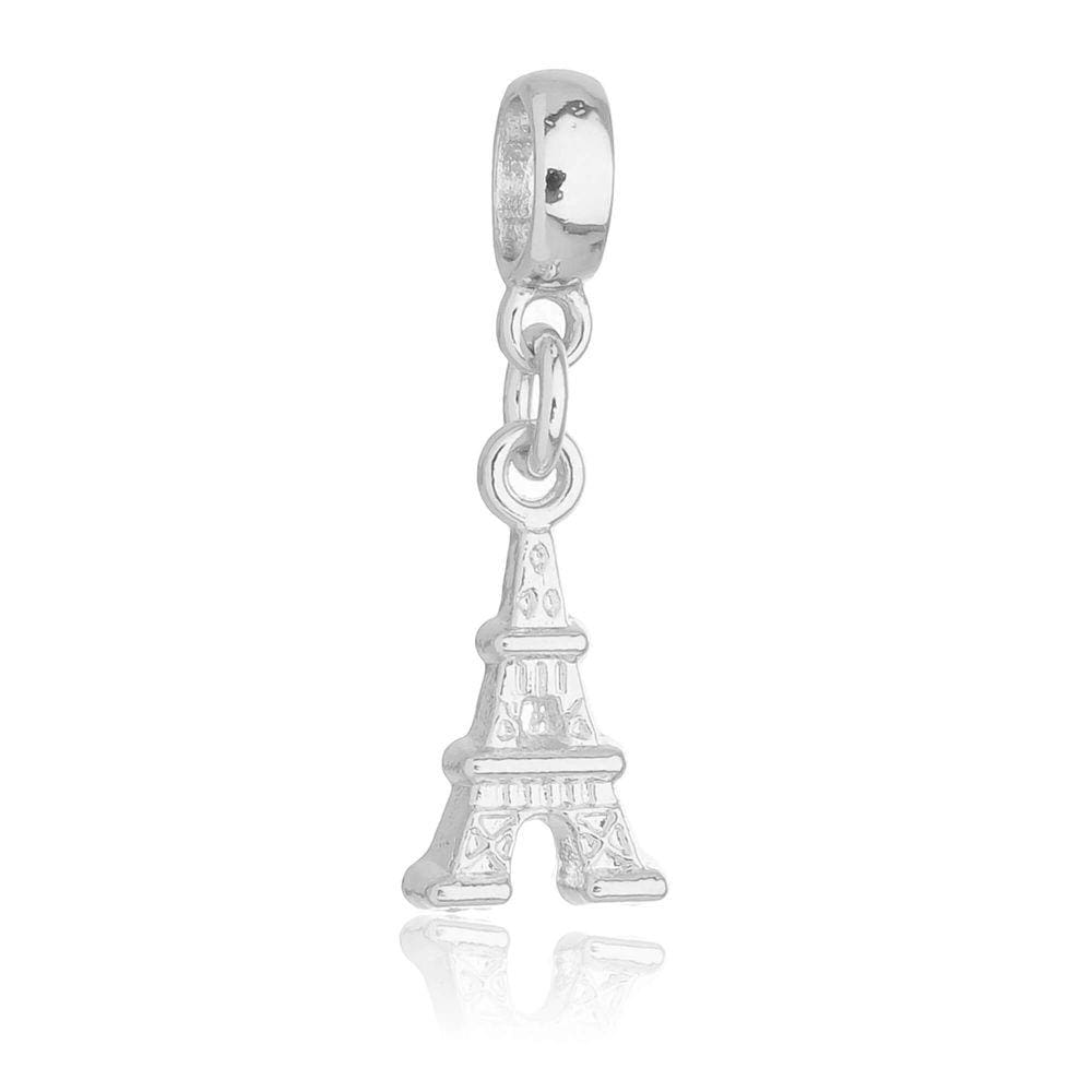 Pingente Berloque Torre Eiffel Paris Pandora Banhado a Prata 925 - Premium