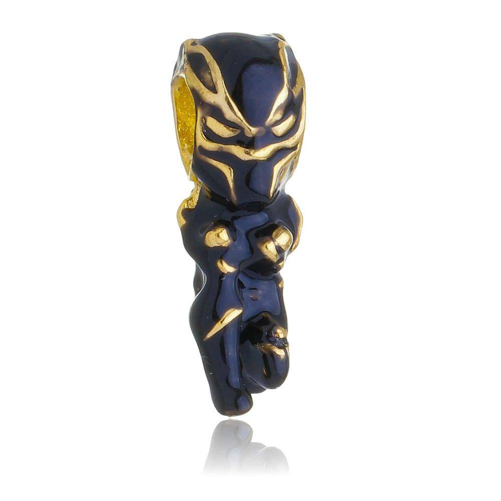 Berloque Pantera Negra Marvel Separador Pandora Banhado a Ouro 18k - Premium