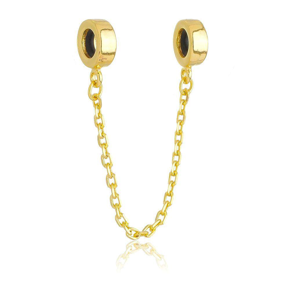 Trava de Segurança Para Pulseira Pandora Banhado a Ouro 18k - Premium