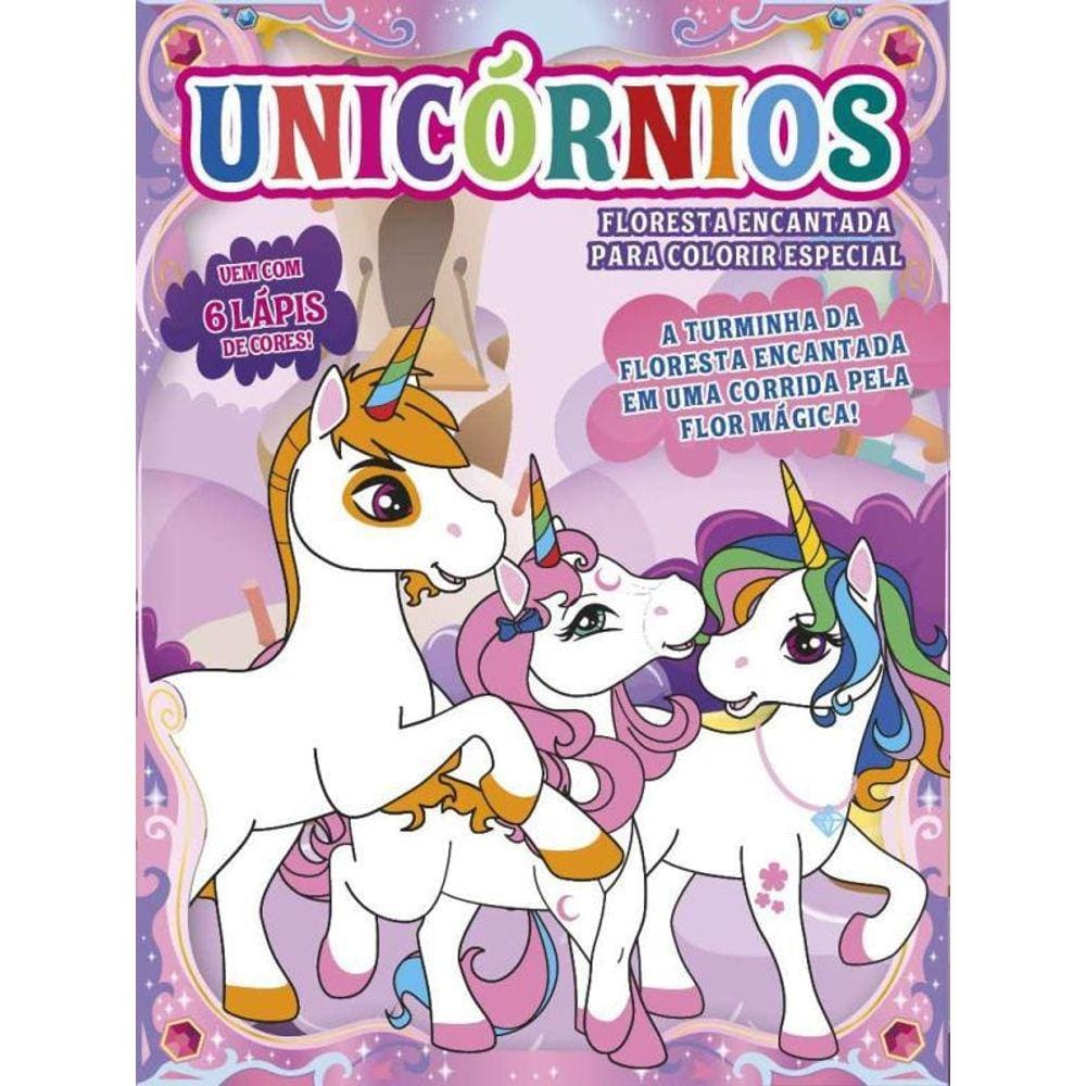 Floresta Encantada Para Colorir Especial Unicornio 01