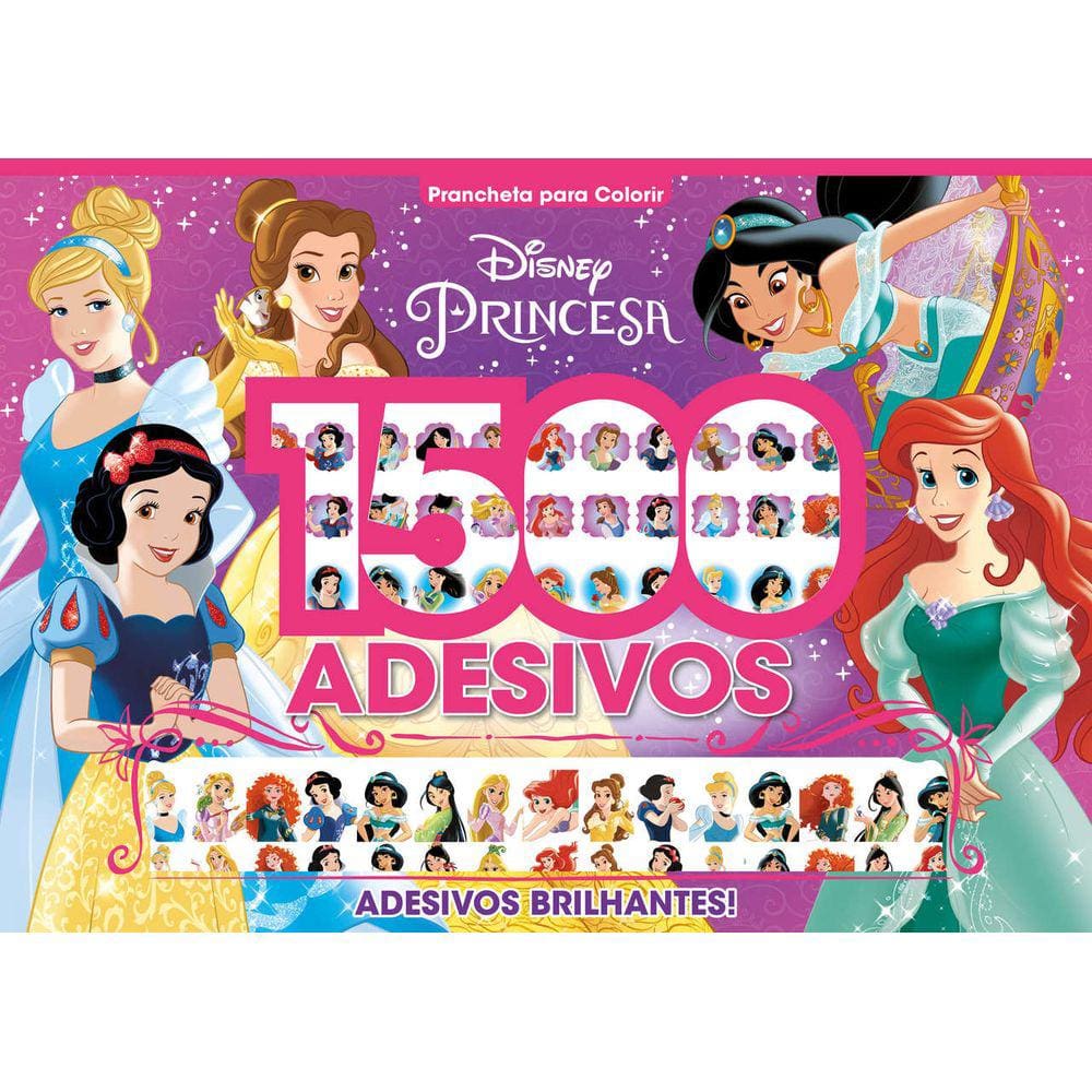 Disney Princesas prancheta para colorir com 1500 adesivos