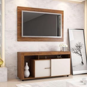 Kit Rack + Painel Aquiles Imbuia/off White Viero