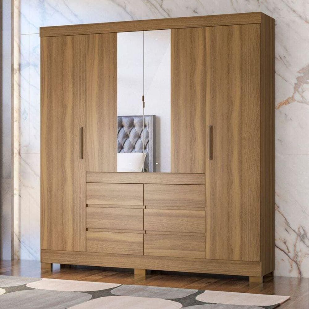 Guarda Roupa 4 Portas C/ Espelho Cadis Amendola - Demóbile