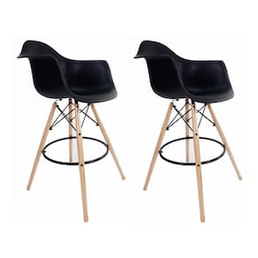 Conjunto 2 Banquetas com Braços Eames Preto
