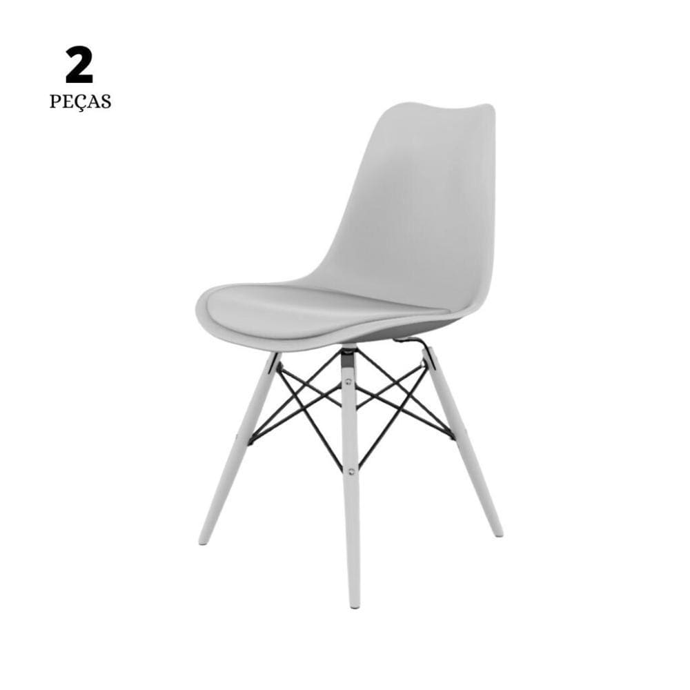 Conjunto Com 2 Cadeiras Saarinen Branca  Base Em Polipropileno